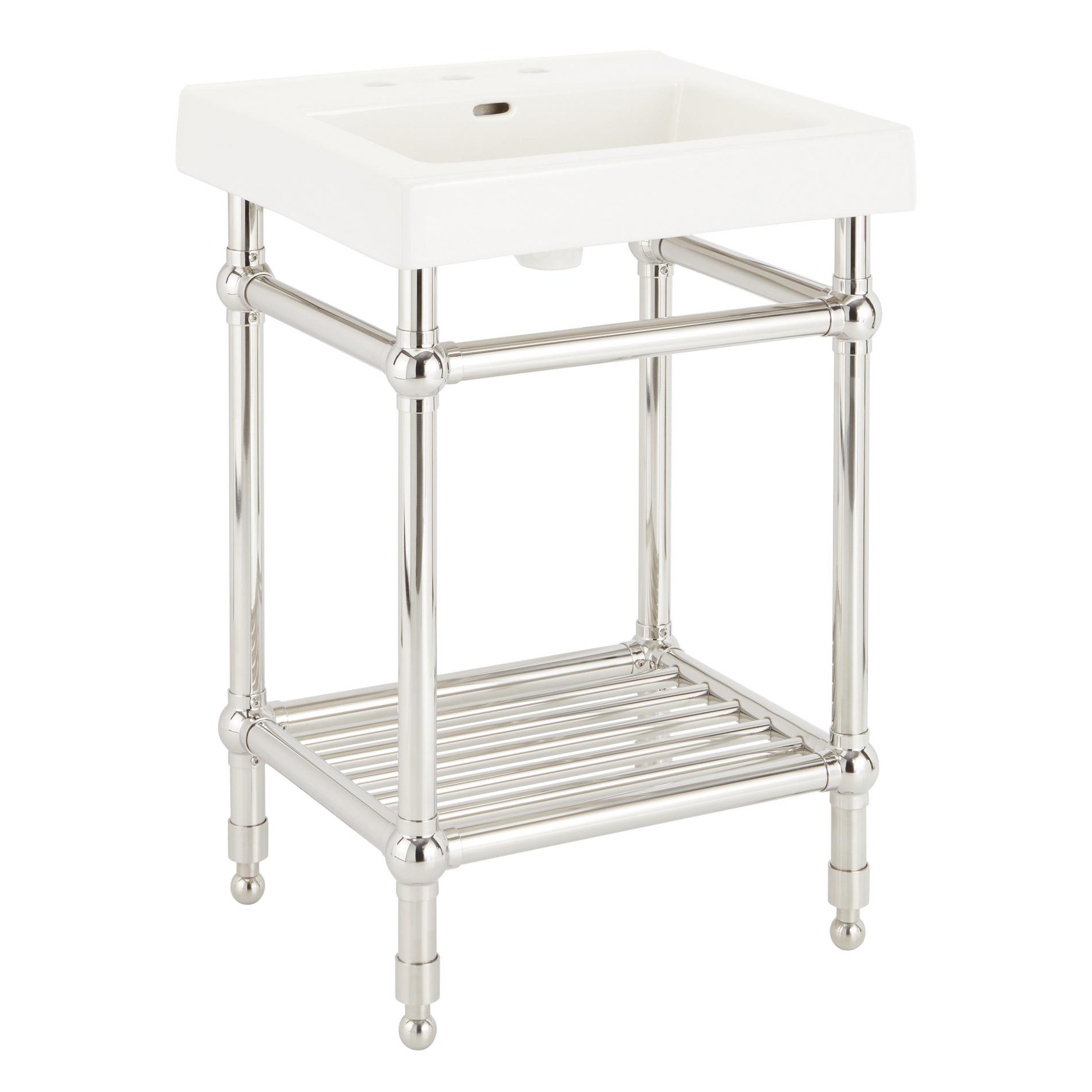 24" Eastcott Console Sink With Modern Top 8" Widespread Polished