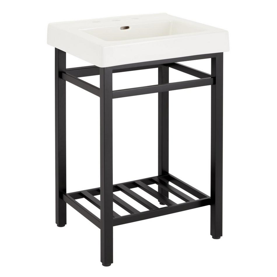 24" Halyard Console Sink With Modern Top - 8" Widespread - Matte Black, , large image number 1