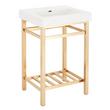 24" Halyard Console Sink With Modern Top - Single Hole - Brushed Gold, , large image number 1