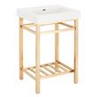 24" Halyard Console Sink With Modern Top - 8" Widespread - Brushed Gold, , large image number 1