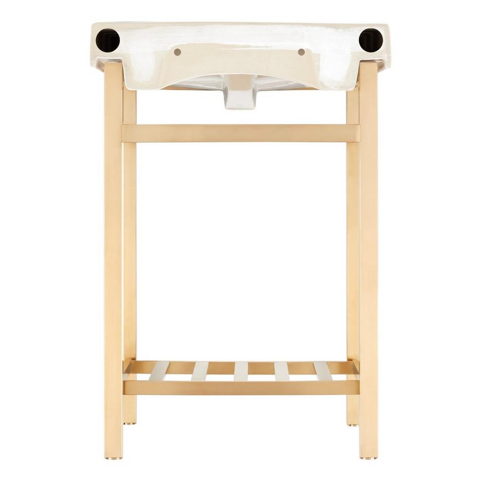 24" Halyard Console Sink With Modern Top - 8" Widespread - Brushed Gold, , large image number 3