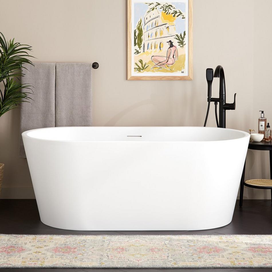 63" Eden Acrylic Freestanding Tub - Matte White, , large image number 0