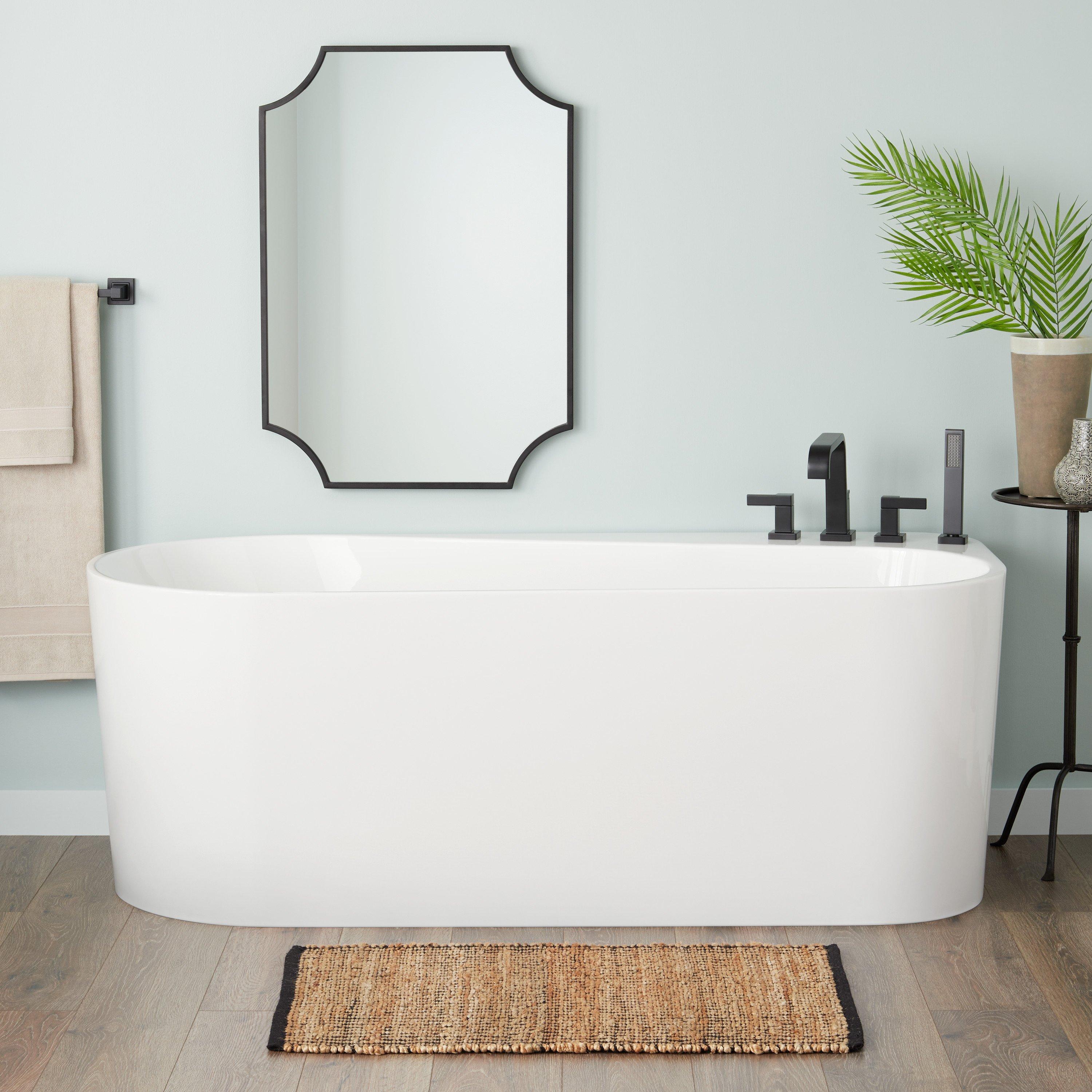 Caribbean 66 in. W x 36 in. D Acrylic Freestanding Bathtub in White - DreamLine BTCB6635HFXXC00