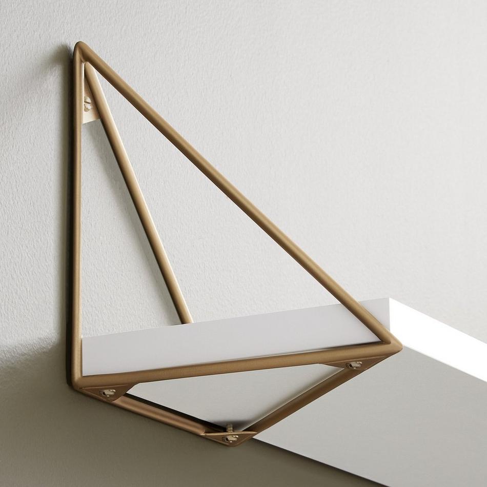 Terza Brass Shelf Brackets - Satin Brass, , large image number 0