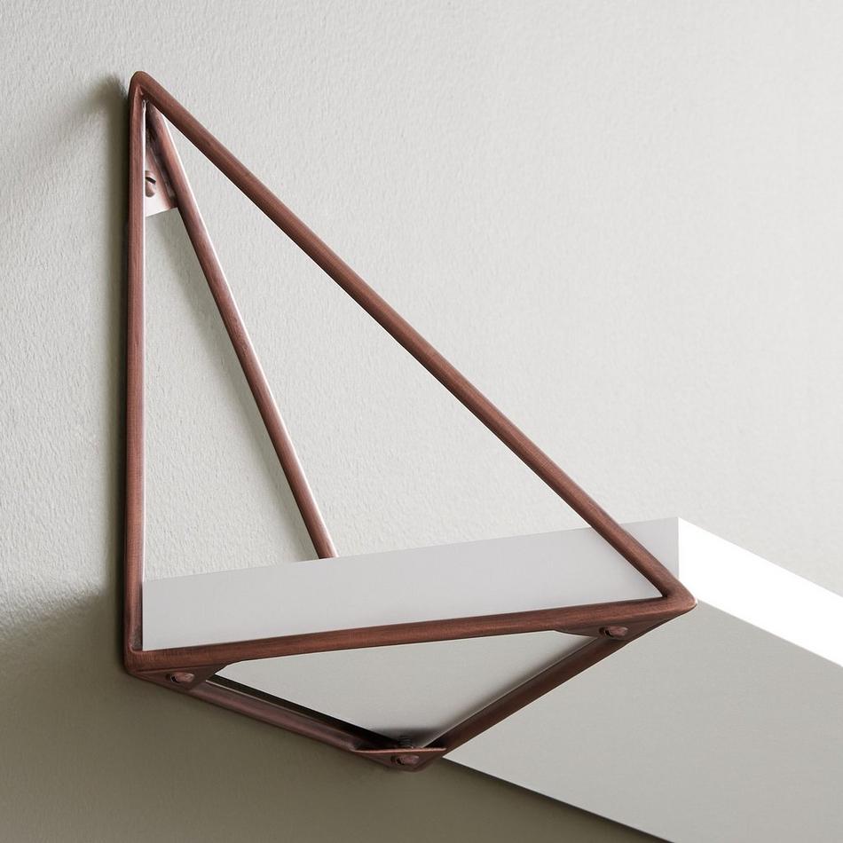 Terza Brass Shelf Brackets- Antique Copper, , large image number 0