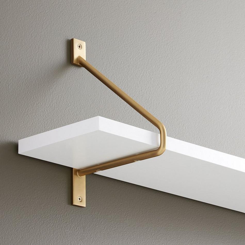 9-3/4" - Maylee Brass Shelf Bracket - Satin Brass, , large image number 0