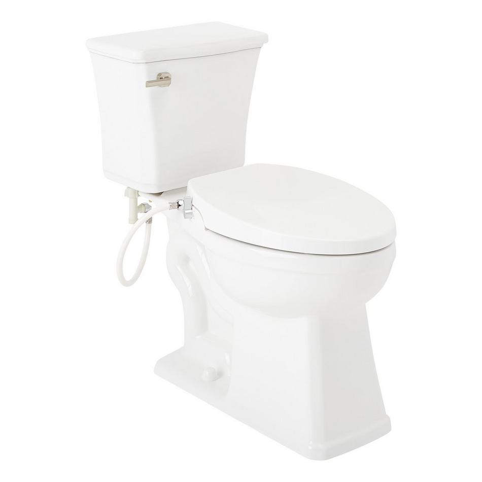 Benbrook Two-Piece Elongated Toilet With Bidet Seat - Brushed Nickel Tank Handle, , large image number 0