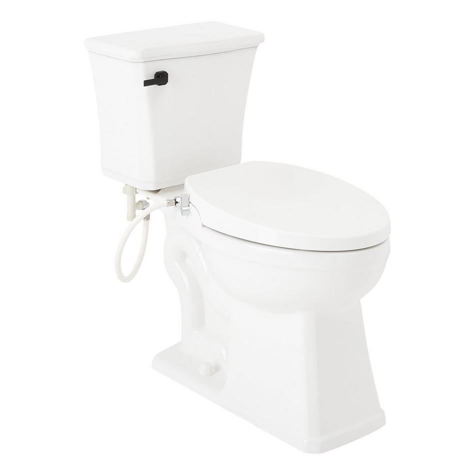 Benbrook Two-Piece Elongated Toilet With Bidet Seat - Matte Black Tank Handle, , large image number 0