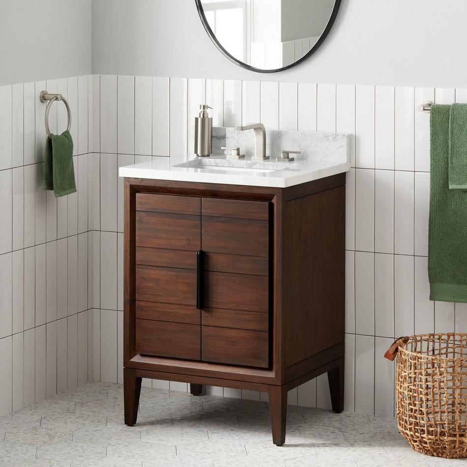 24" Aliso Teak Vanity with Rectangular Undermount Sink - Java, , large image number 0