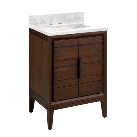 24" Aliso Teak Vanity with Rectangular Undermount Sink - Java
