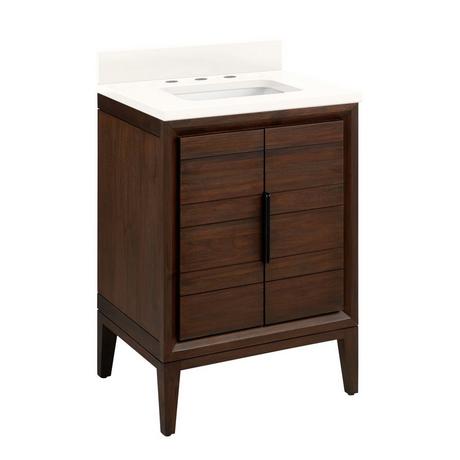 24" Aliso Teak Vanity with Rectangular Undermount Sink - Java
