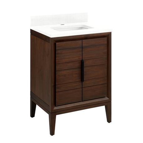 24" Aliso Teak Vanity with Rectangular Undermount Sink - Java