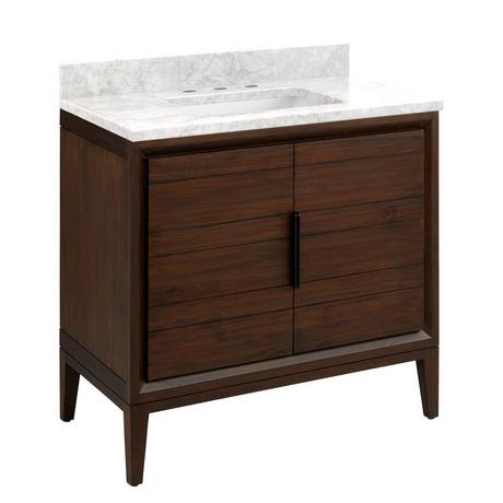 36" Aliso Teak Vanity with Rectangular Undermount Sink - Java
