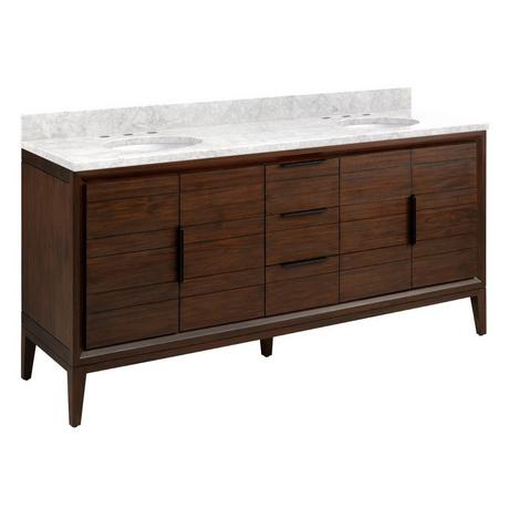 72" Aliso Teak Double Vanity with Undermount Sink - Java