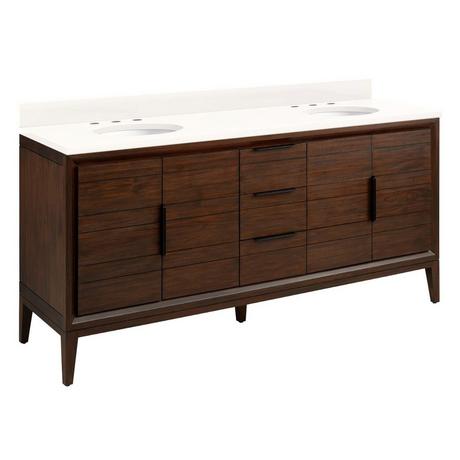 72" Aliso Teak Double Vanity with Undermount Sink - Java