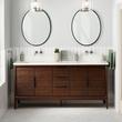 72" Aliso Teak Double Vanity with Rectangular Undermount Sink - Java, , large image number 1