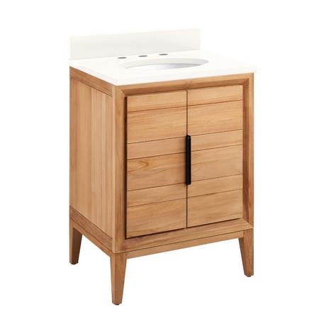 24" Aliso Teak Vanity with Undermount Sink - Natural Teak
