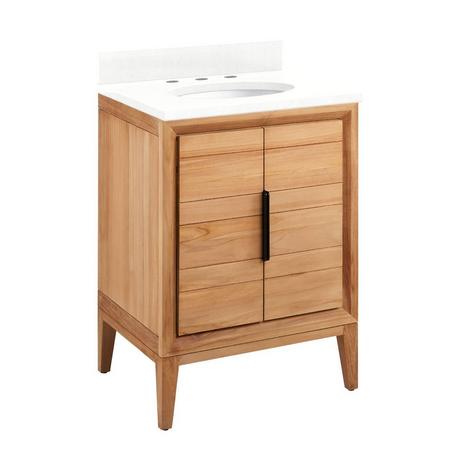 24" Aliso Teak Vanity with Undermount Sink - Natural Teak
