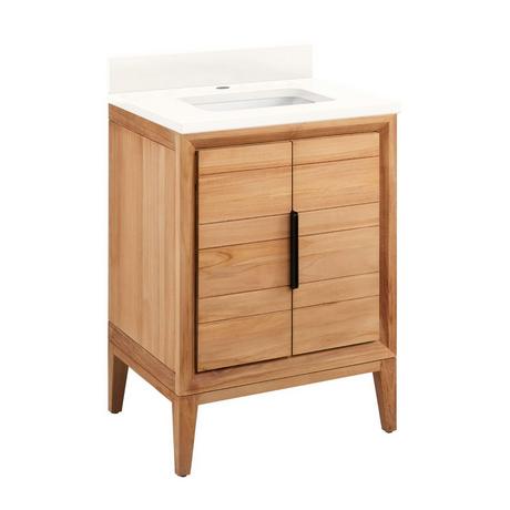 24" Aliso Teak Vanity for Rectangular Undermount Sink - Natural Teak