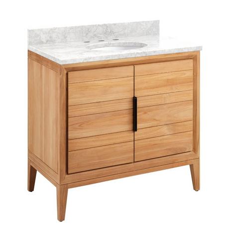 36" Aliso Teak Vanity with Undermount Sink - Natural Teak