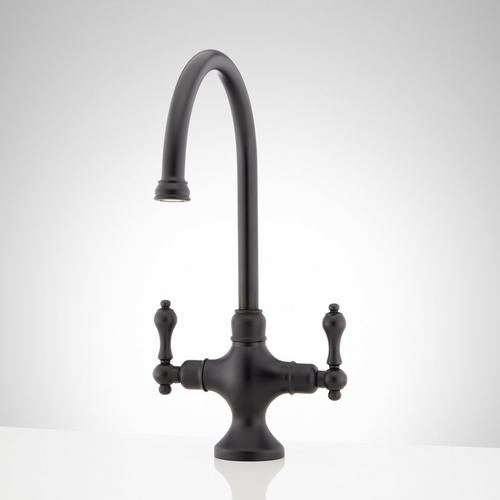 Isabel Single-Hole Gooseneck Bar Faucet in Matte Black