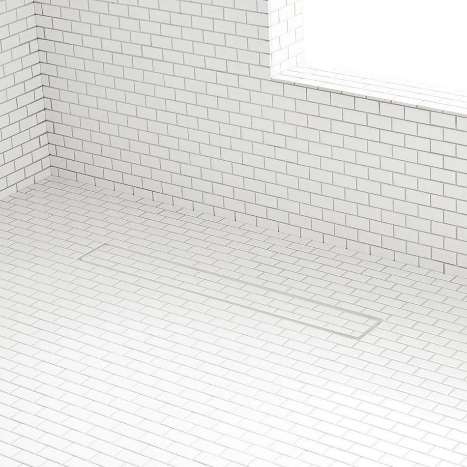 28" Cohen Linear Tile-In Shower Drain - with Drain Flange - Matte White, , large image number 0