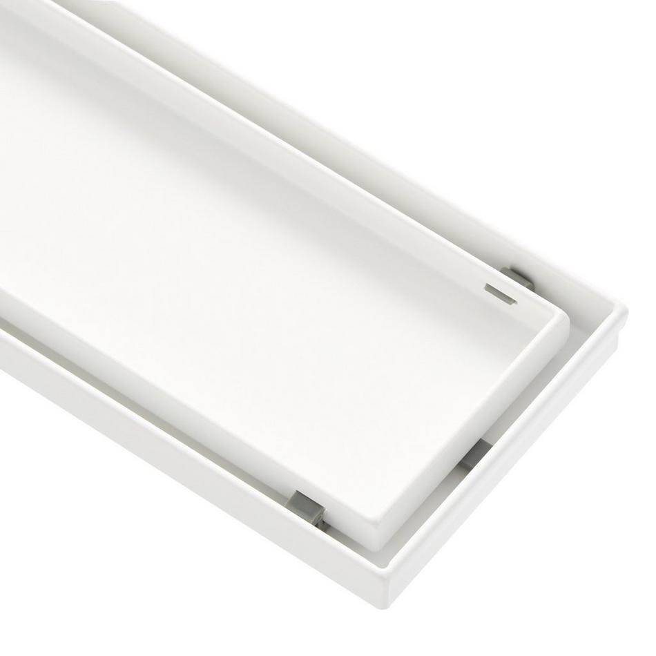 40" Cohen Linear Tile-In Shower Drain - with Drain Flange - Matte White, , large image number 1