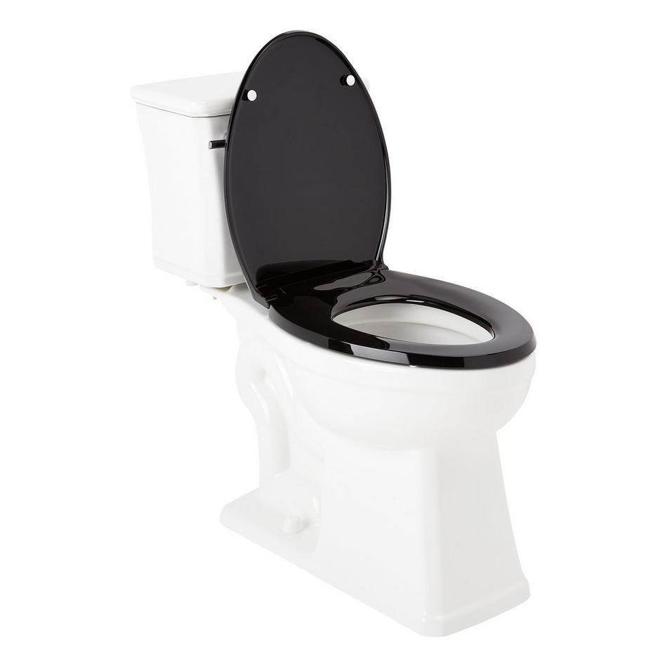 Benbrook Two-Piece Elongated Toilet With Heavy Duty Black Seat - Chrome Tank Handle, , large image number 2