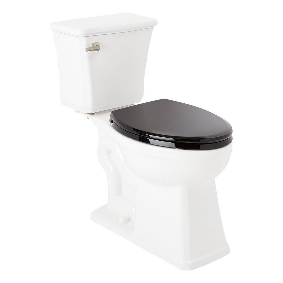 Benbrook Two-Piece Elongated Toilet With Heavy Duty Black Seat - Brushed Nickel Tank Handle, , large image number 0