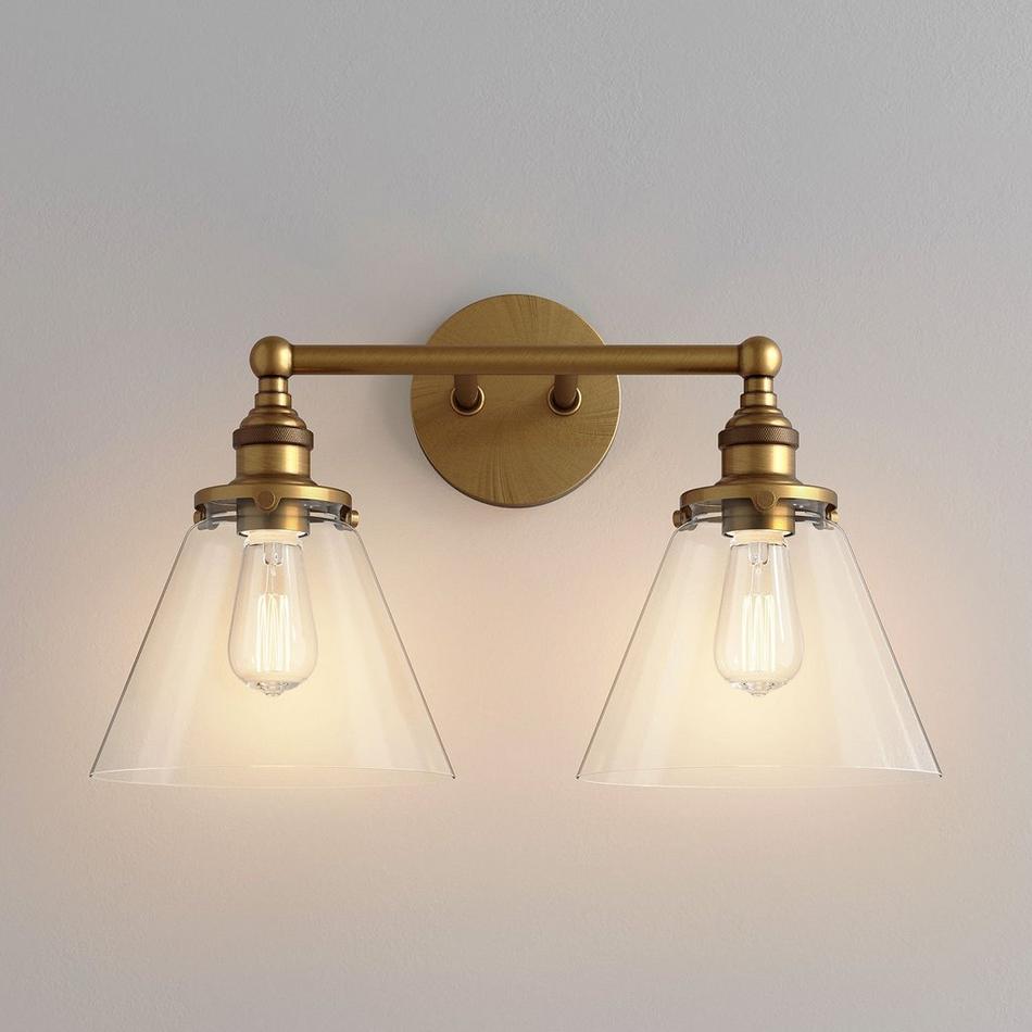 Barwell 2-Light Vanity Light - Clear Shade, , large image number 0