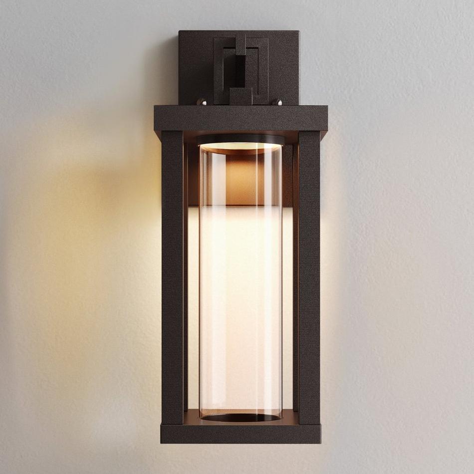Willmar Clear LED Outdoor Entrance Wall Sconce - Single LED Light - Chocolate Bronze, , large image number 0