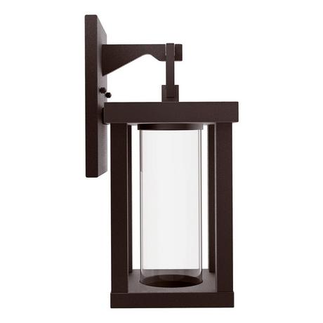 Willmar Clear LED Outdoor Entrance Wall Sconce - Single LED Light - Chocolate Bronze