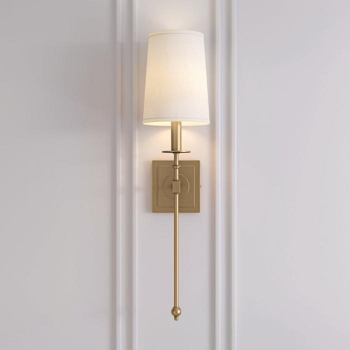 Calera Wall Sconce Single Light Candelabra in Brushed Gold