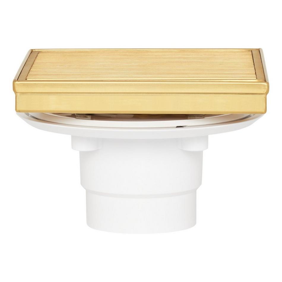 6" Carmen Square Shower Drain with Drain Flange - Brushed Gold, , large image number 2