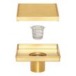 8" Carmen Square Shower Drain with Drain Flange - Brushed Gold, , large image number 3