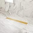 28" Carmen Linear Shower Drain with Drain Flange - Brushed Gold, , large image number 0