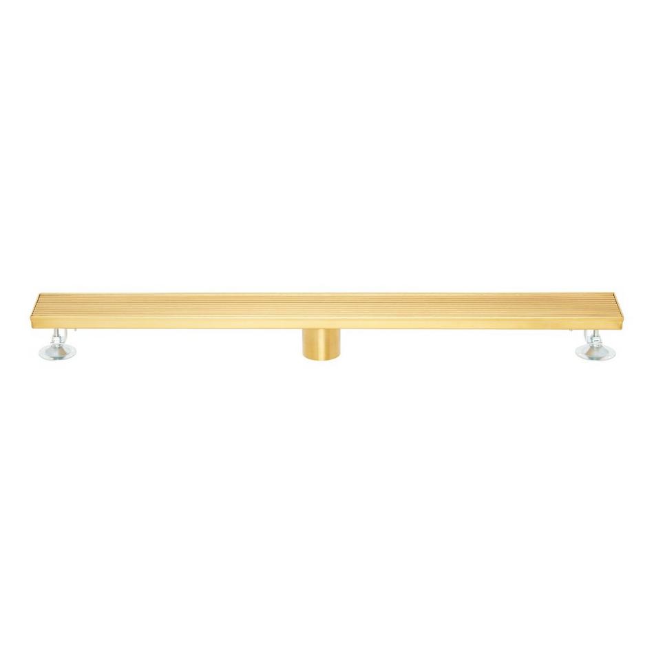 32" Carmen Linear Shower Drain with Drain Flange - Brushed Gold, , large image number 1