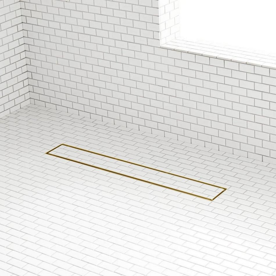 18" Cohen Linear Tile-in Shower Drain with Drain Flange - Brushed Gold, , large image number 0