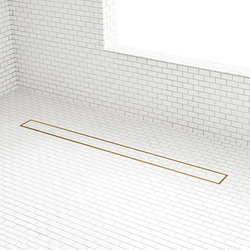 32" Cohen Linear Tile-in Shower Drain with Drain Flange - Brushed Gold, , large image number 0