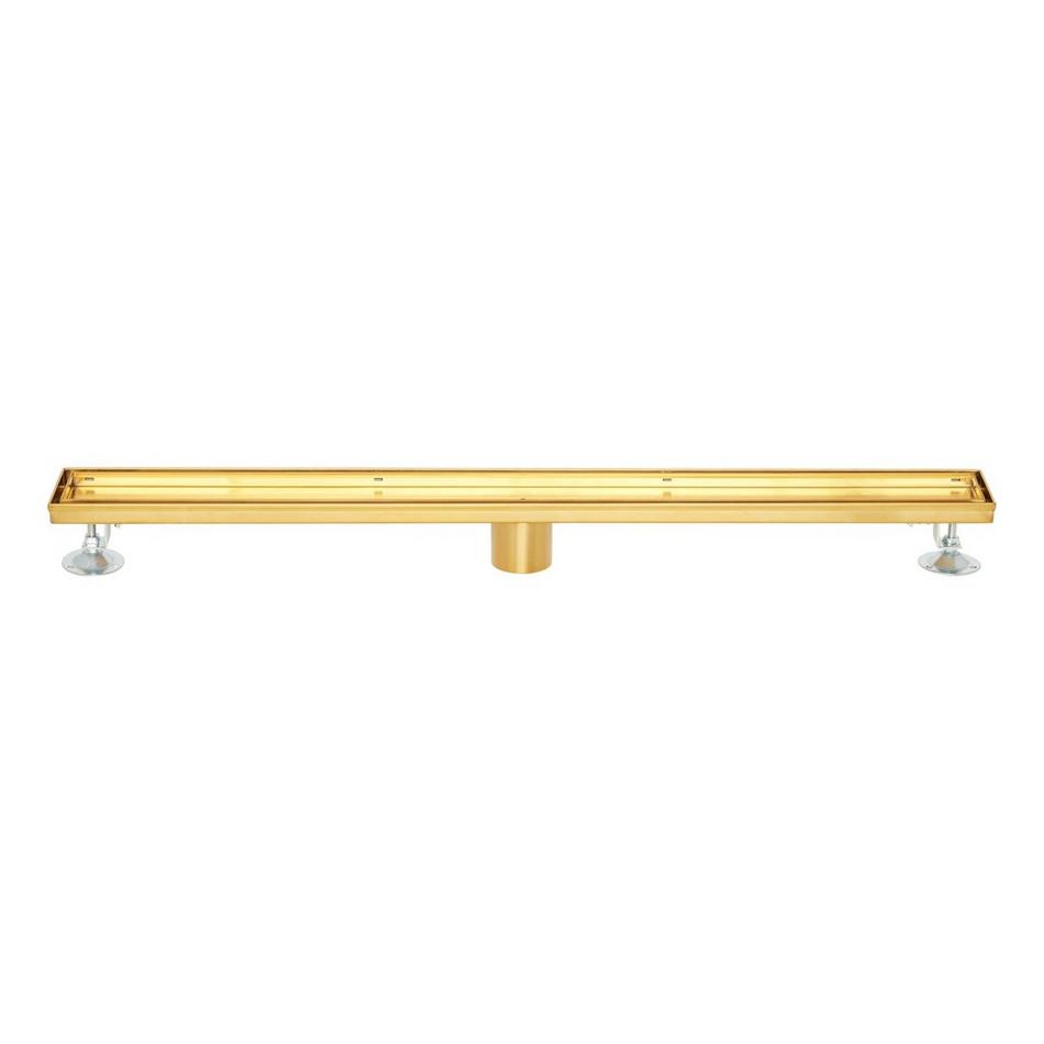 32" Cohen Linear Tile-in Shower Drain with Drain Flange - Brushed Gold, , large image number 1