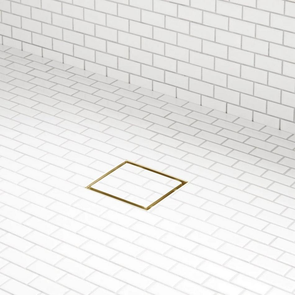 4" Cohen Square Tile-in Shower Drain with Drain Flange - Brushed Gold, , large image number 0