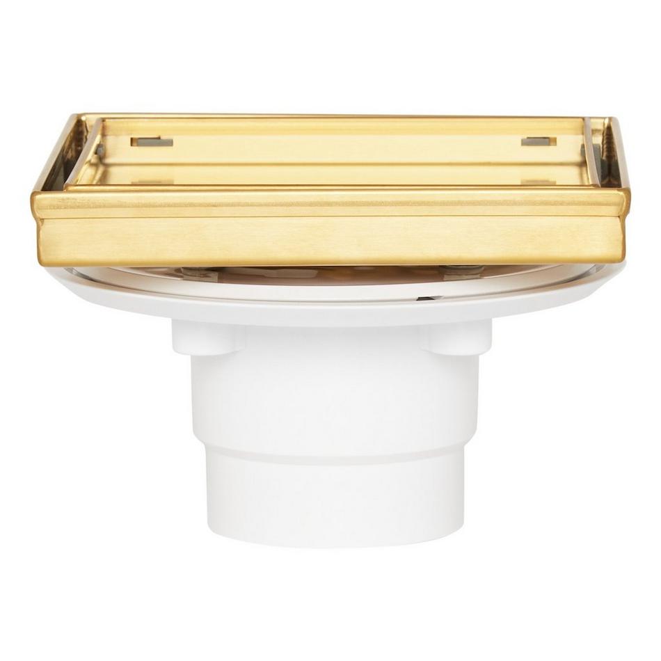 4" Cohen Square Tile-in Shower Drain with Drain Flange - Brushed Gold, , large image number 2