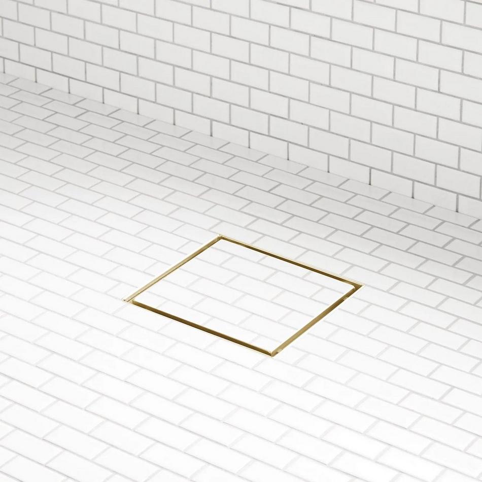 6" Cohen Square Tile-in Shower Drain with Drain Flange - Brushed Gold, , large image number 0