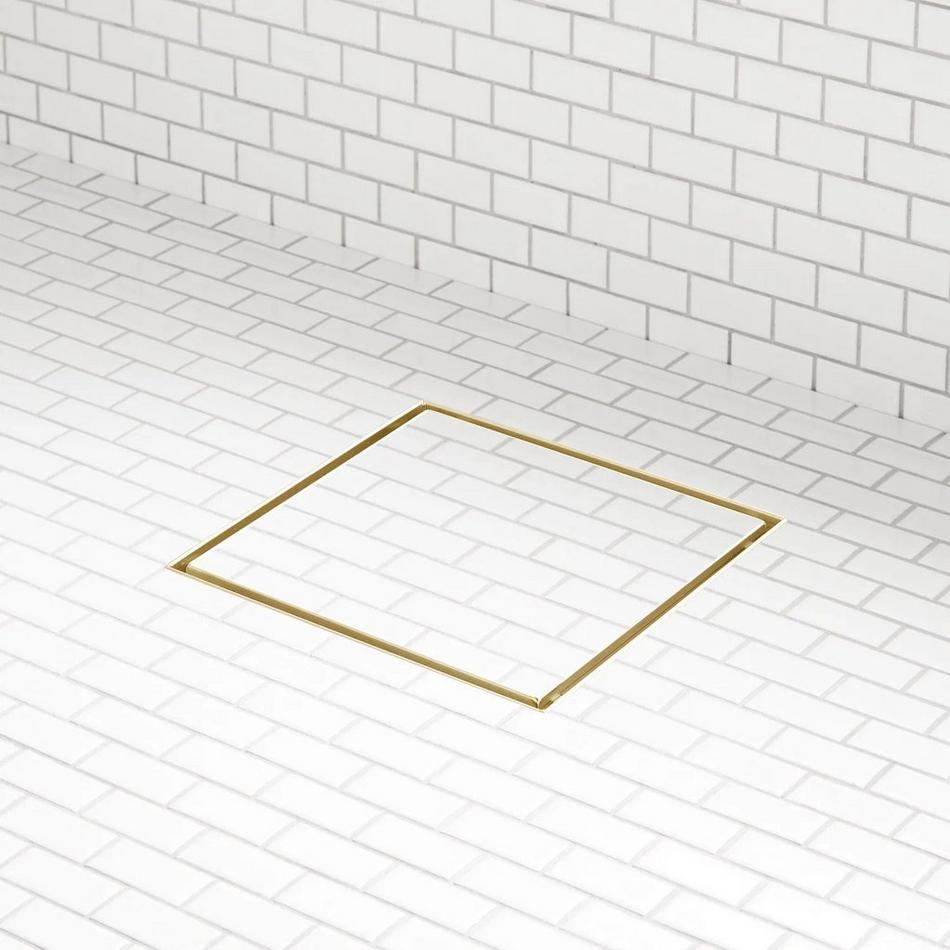 8" Cohen Square Tile-in Shower Drain with Drain Flange - Brushed Gold, , large image number 0