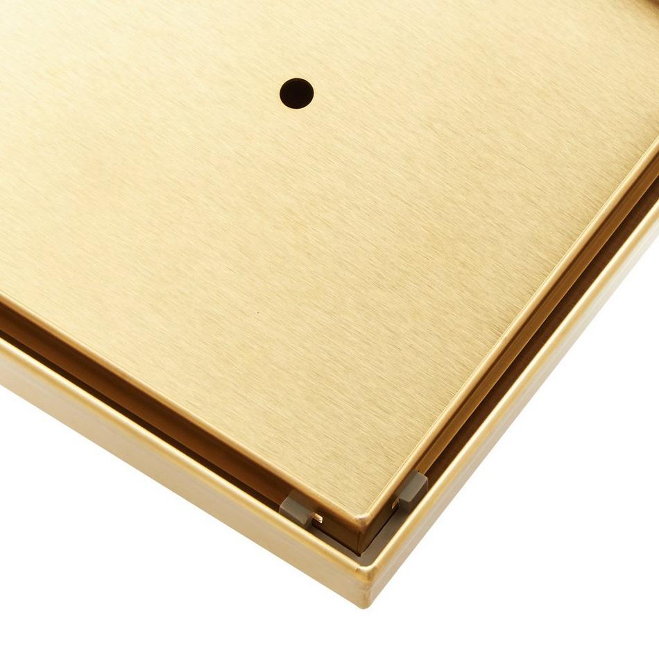 8" Cohen Square Tile-in Shower Drain with Drain Flange - Brushed Gold, , large image number 4