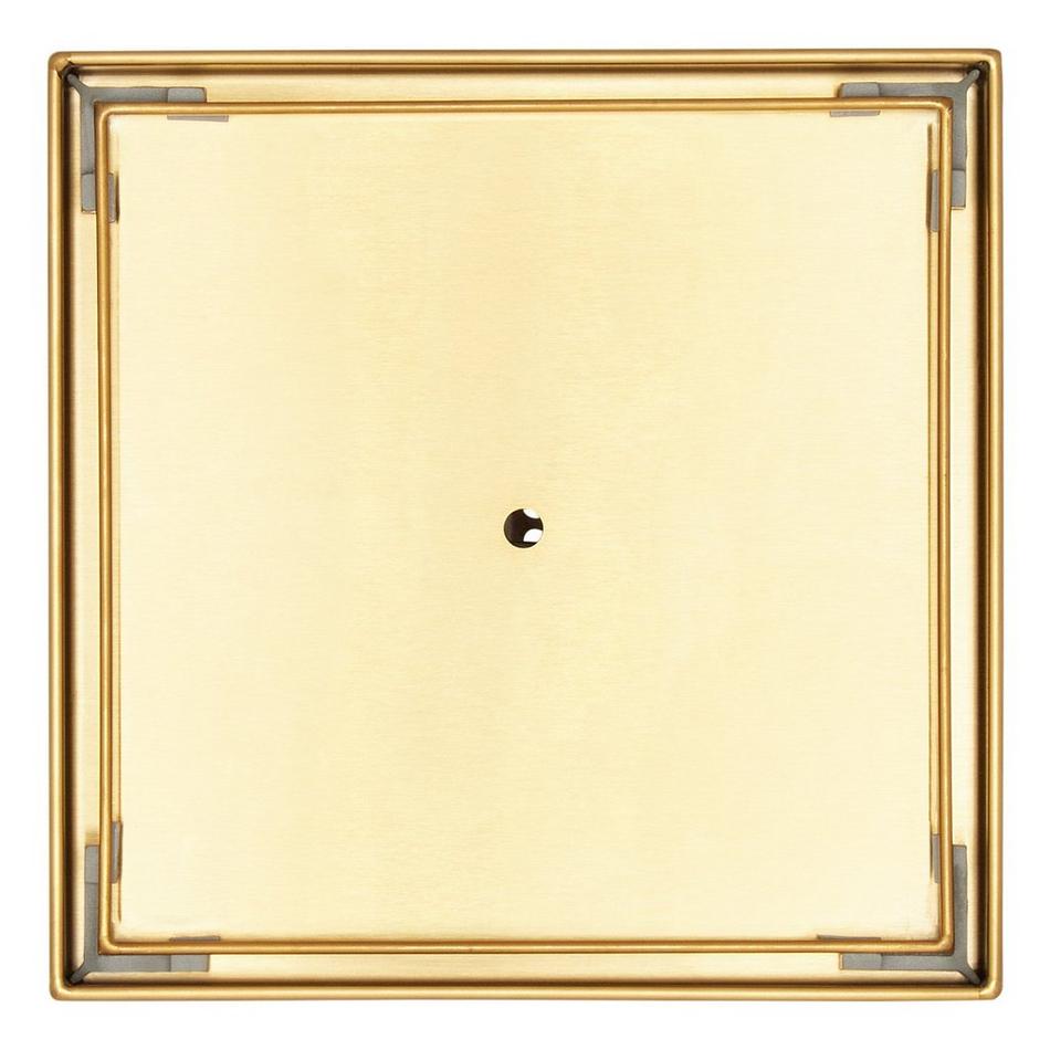 8" Cohen Square Tile-in Shower Drain with Drain Flange - Brushed Gold, , large image number 1