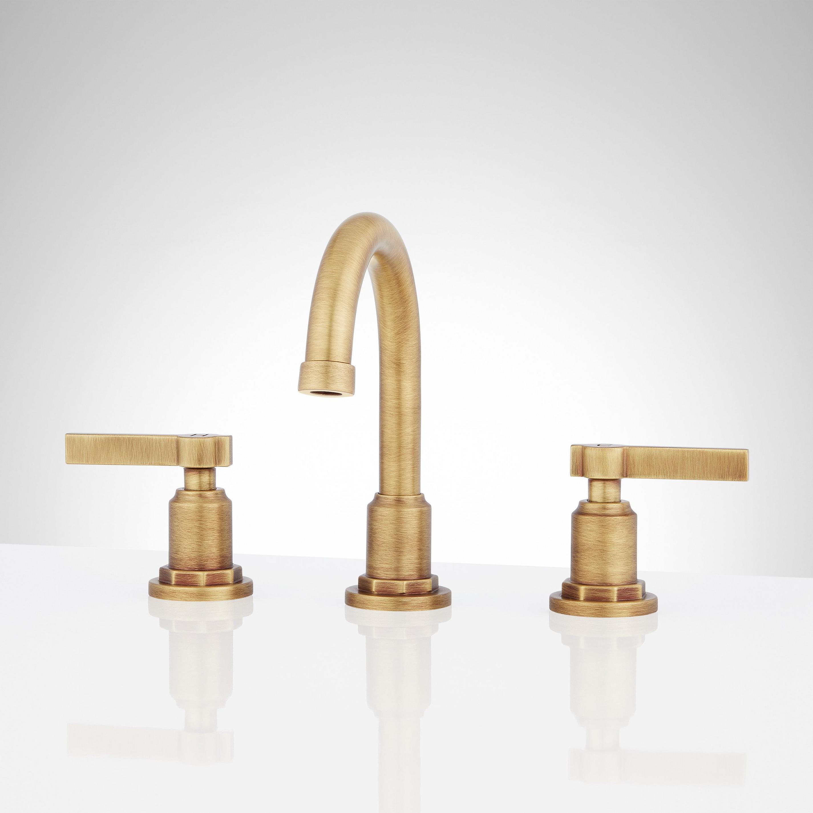 Greyfield Widespread Bathroom Faucet Aged Brass Signature Hardware