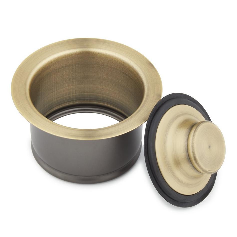 Deep Garbage Disposer Flange & Stopper - Aged Brass, , large image number 1