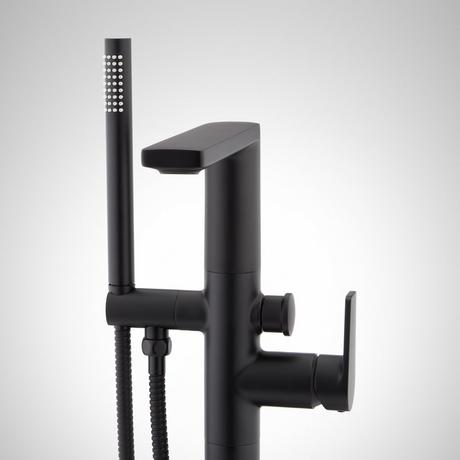 Berwyn Freestanding Tub Faucet with Hand Shower and Rough-In Valve - Matte Black