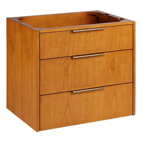 24" Dita Wall-Mount Vanity - Honey Oak - Vanity Cabinet Only